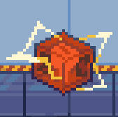 Pixel art mechanic cube stun